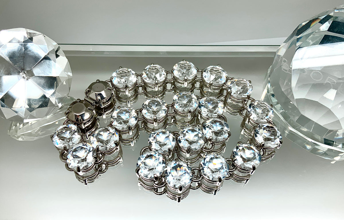 Large Diamond Cut Crystal Set
