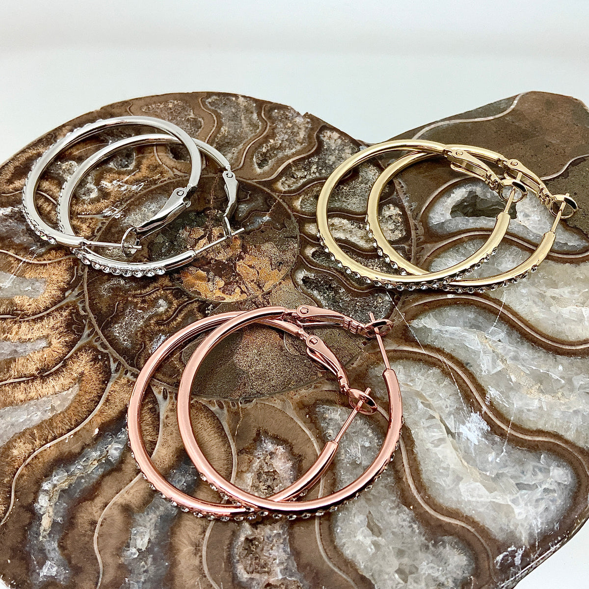 Premium Crystal Hoop Earrings