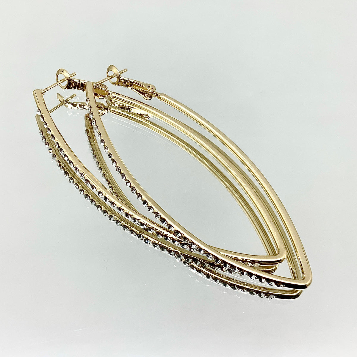 Premium Crystal Large V Shape Earrings
