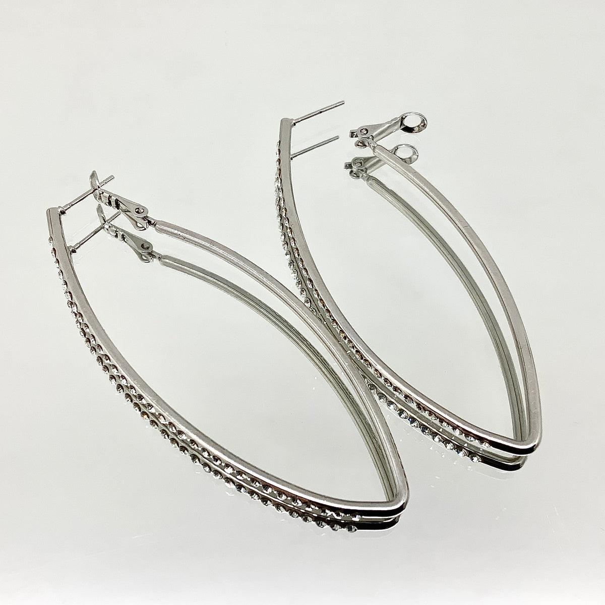 Premium Crystal Large V Shape Earrings