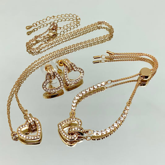 Floating Heart Crystal Set