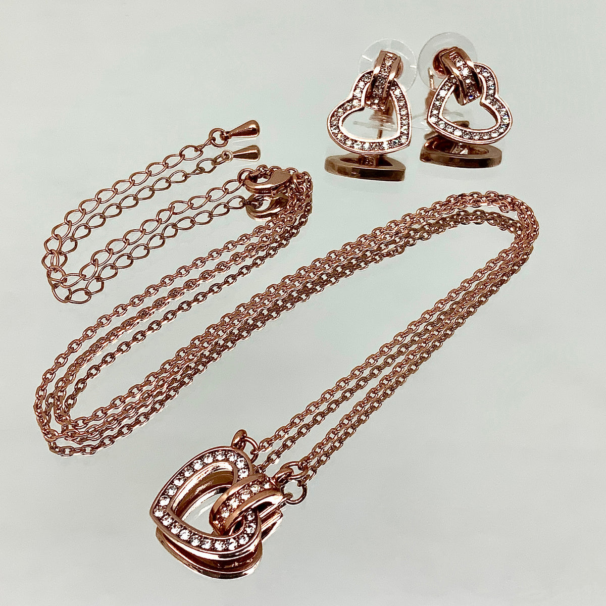 Floating Heart Crystal Set