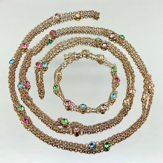 Premium Crystal Long Link Chain Set