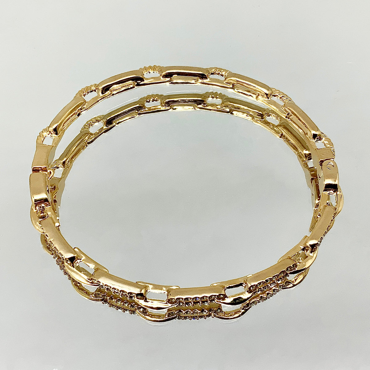 Crystal Link Bangle Bracelet
