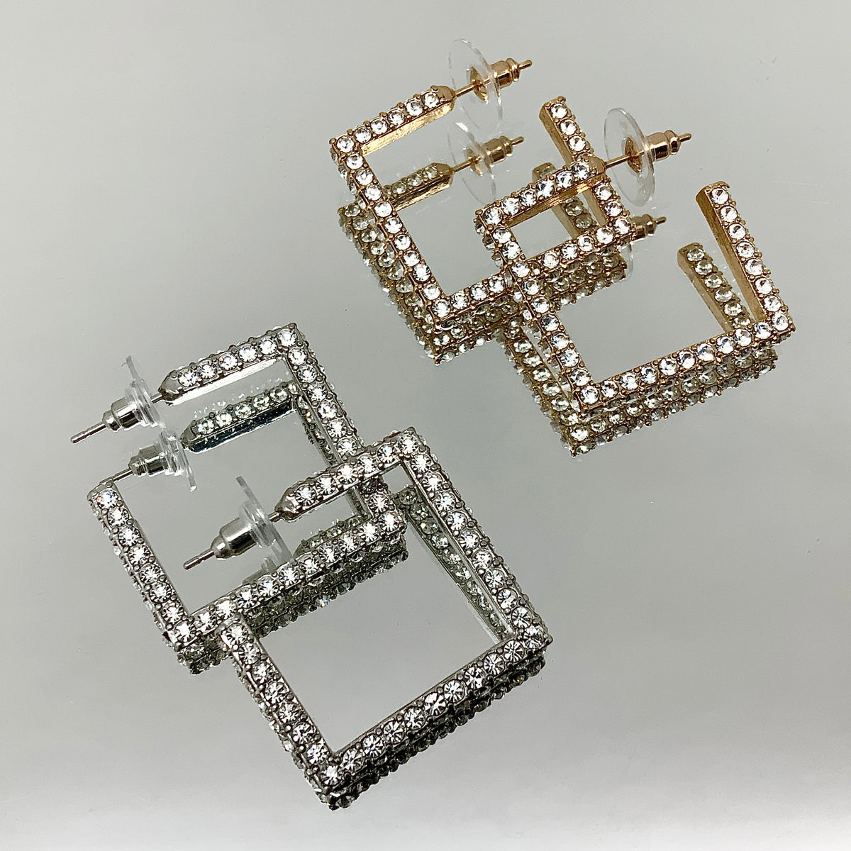 Premium Crystal Square Earrings