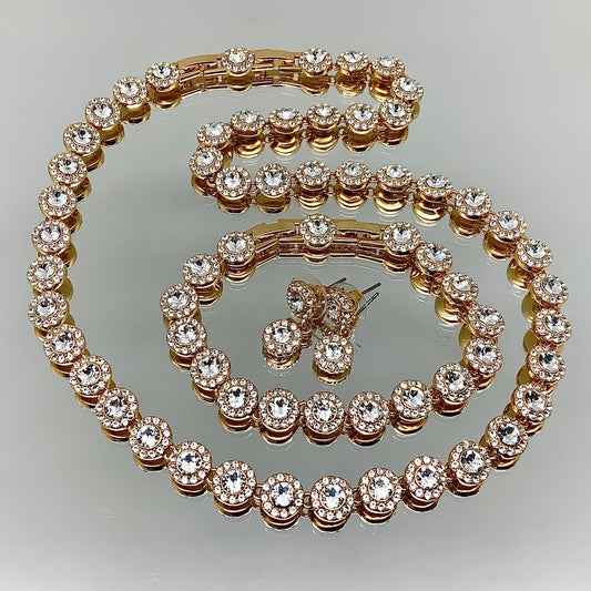 Premium Crystal Round Evening Set