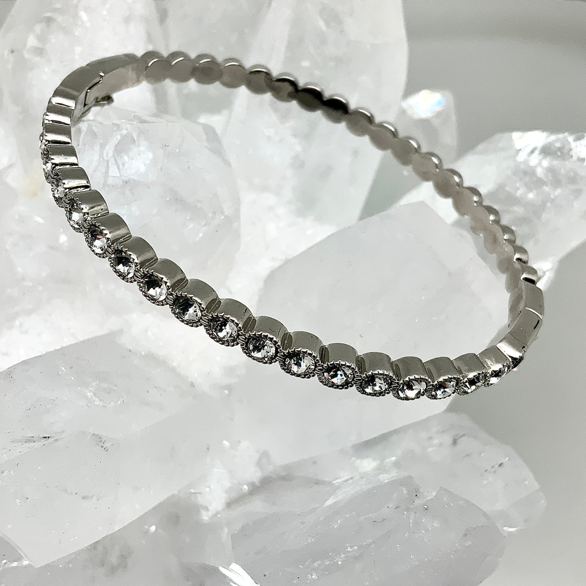 Cluster Crystal Bangle Bracelet