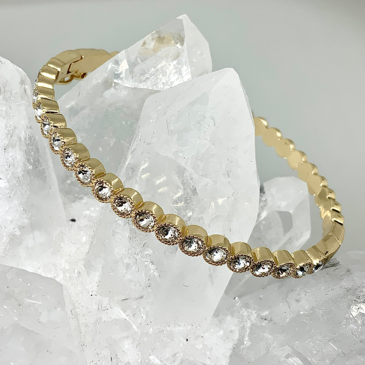 Cluster Crystal Bangle Bracelet