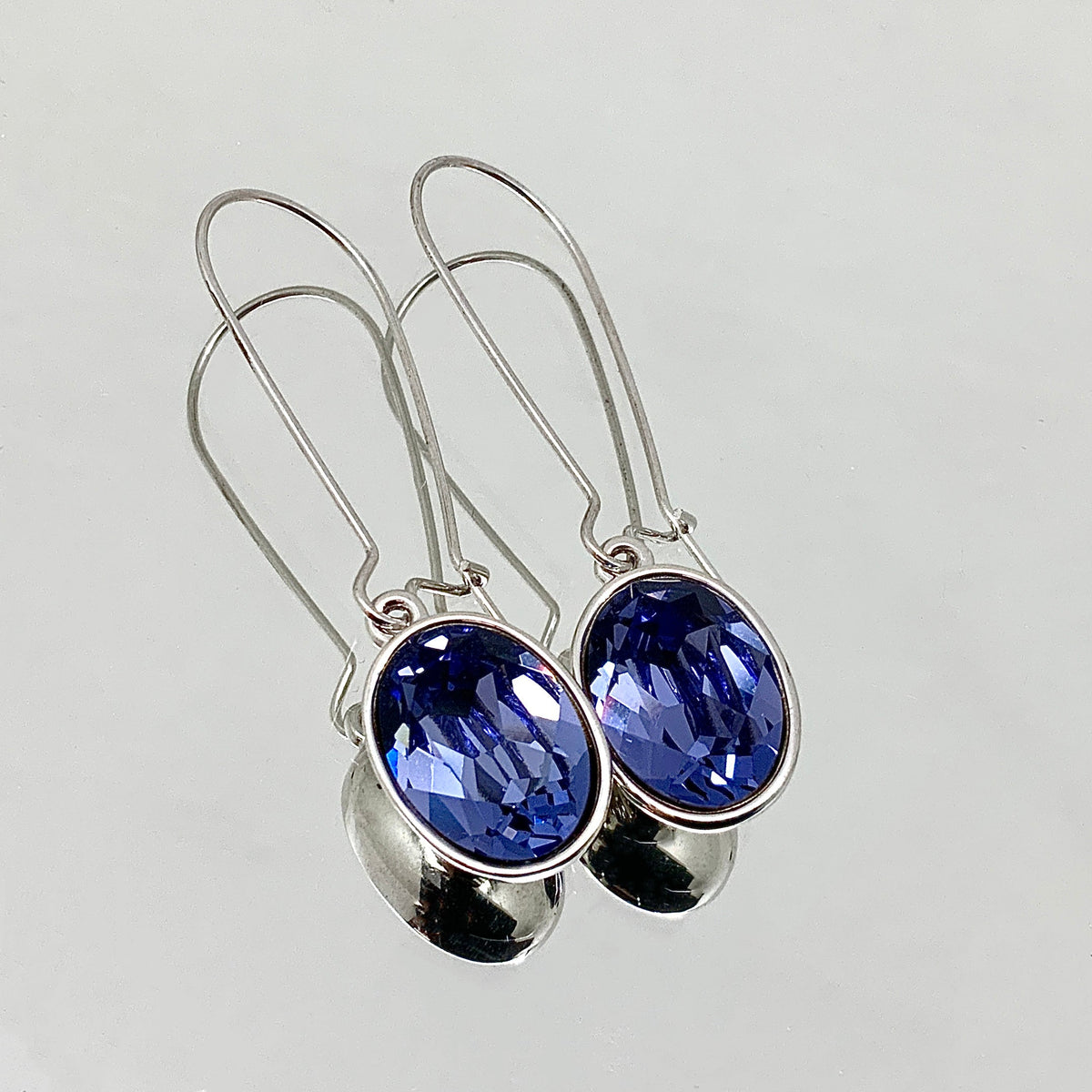 Oval Cut Crystal Earrings