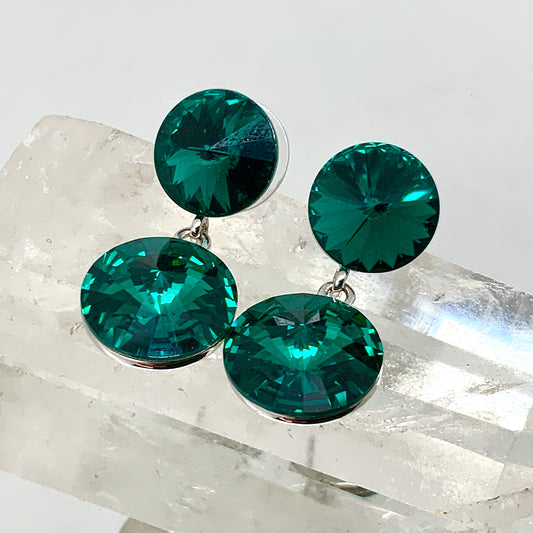 Premium Double Crystal Rivoli Cut Earrings