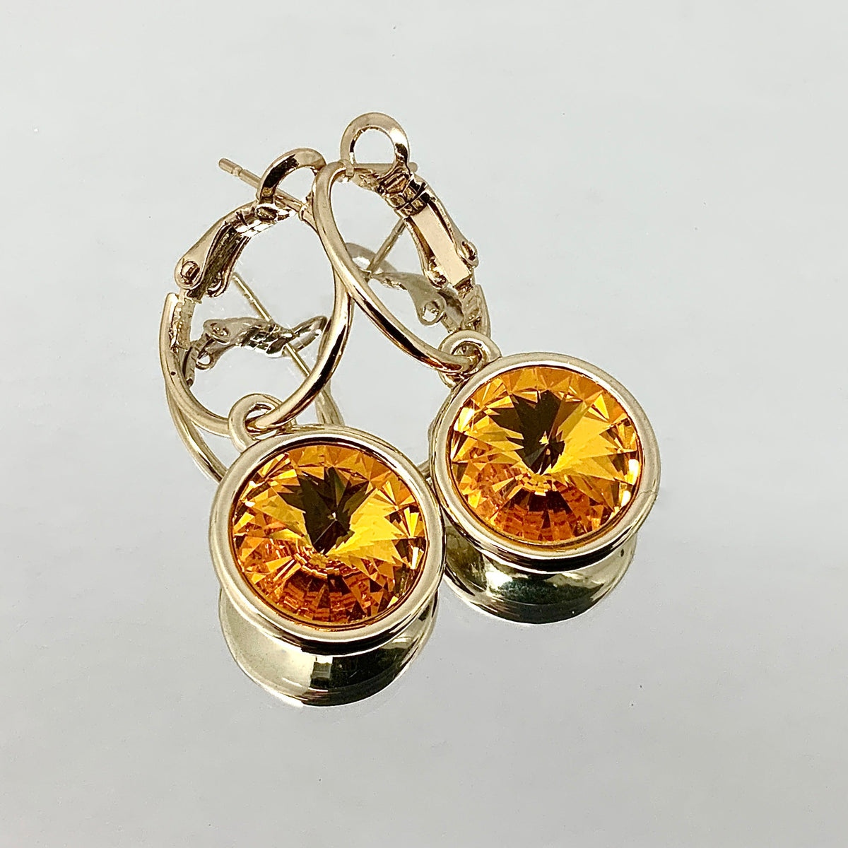 Rivoli Cut Crystal Earrings