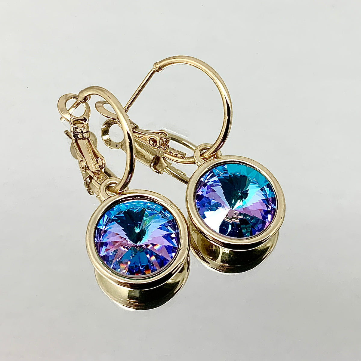 Rivoli Cut Crystal Earrings