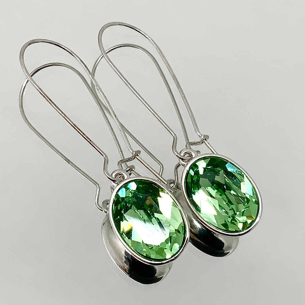 Oval Cut Crystal Earrings