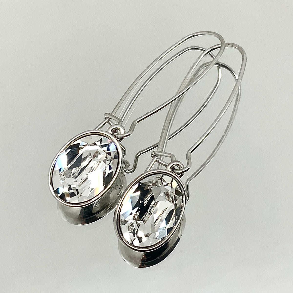 Oval Cut Crystal Earrings