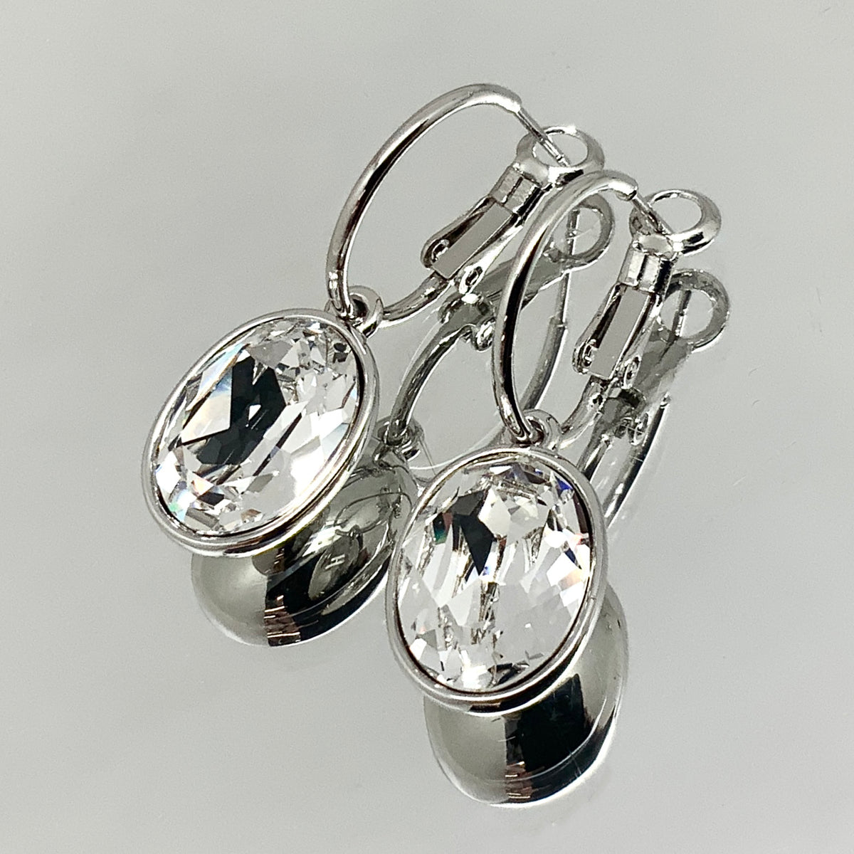 Oval Cut Crystal Earrings