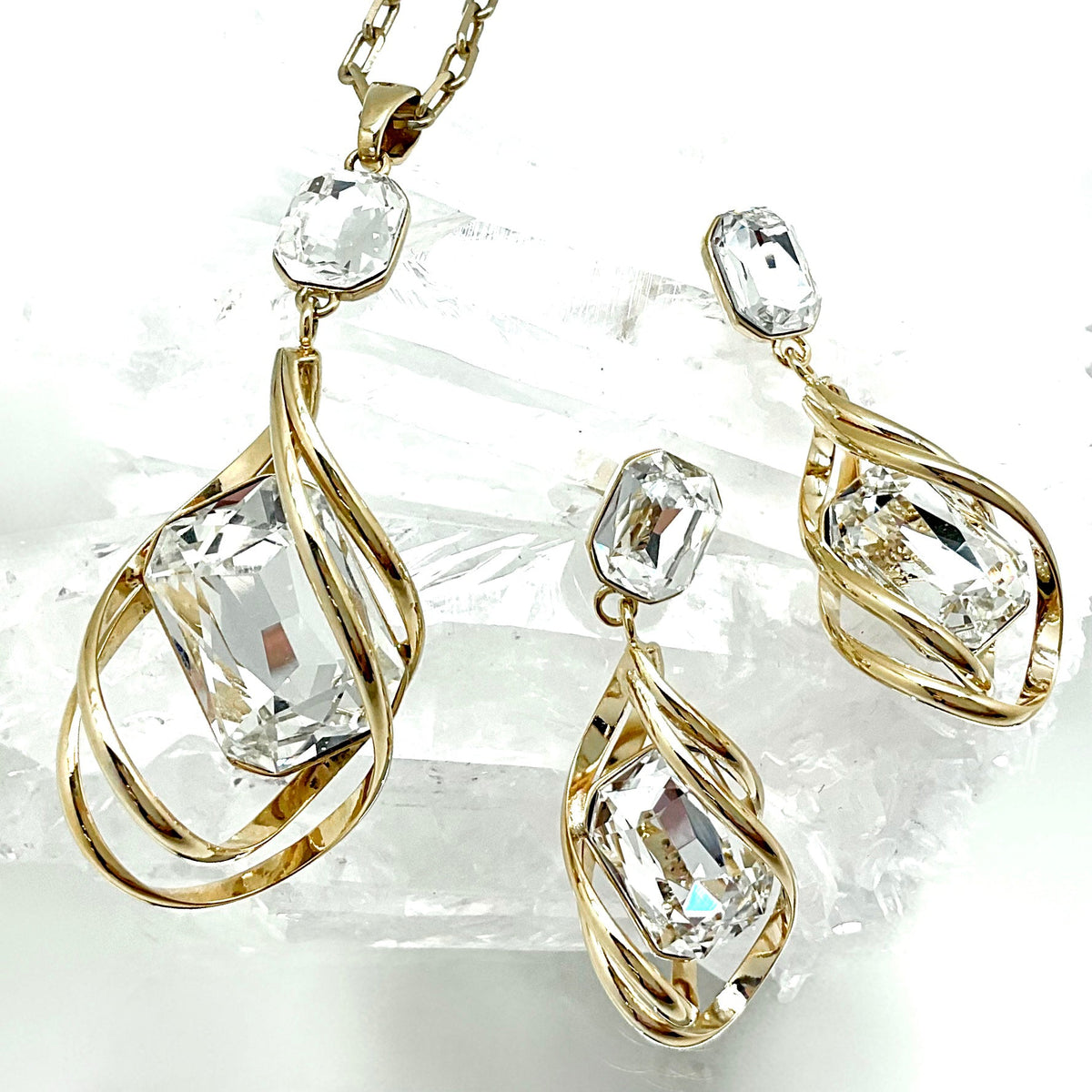 Emerald Cut Premium Crystal Set