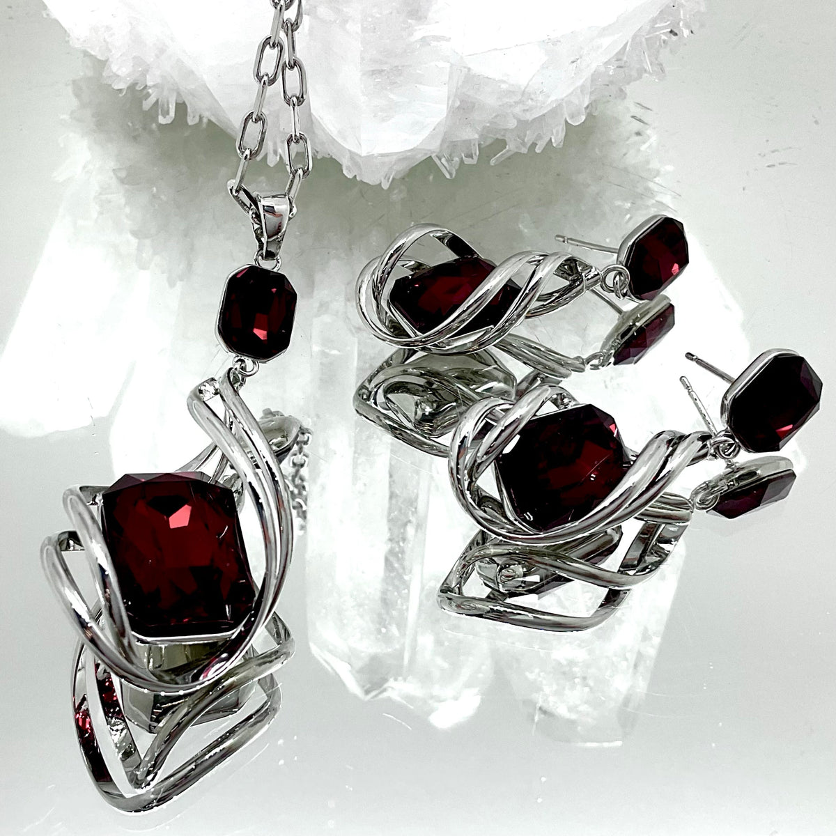 Emerald Cut Premium Crystal Set