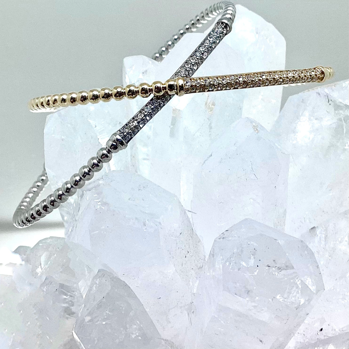 Thin Crystal Cuff Bracelet