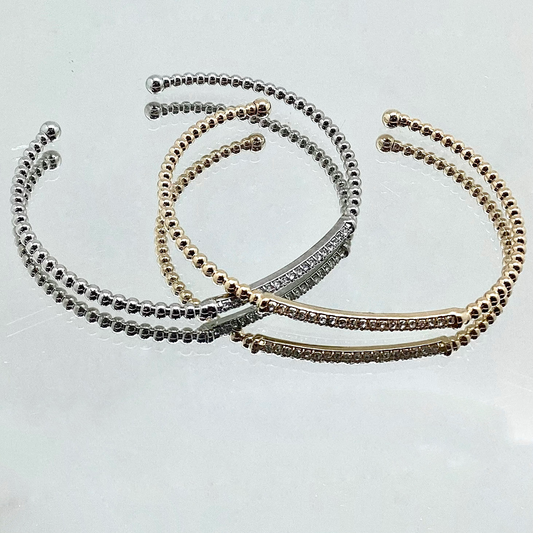 Thin Crystal Cuff Bracelet