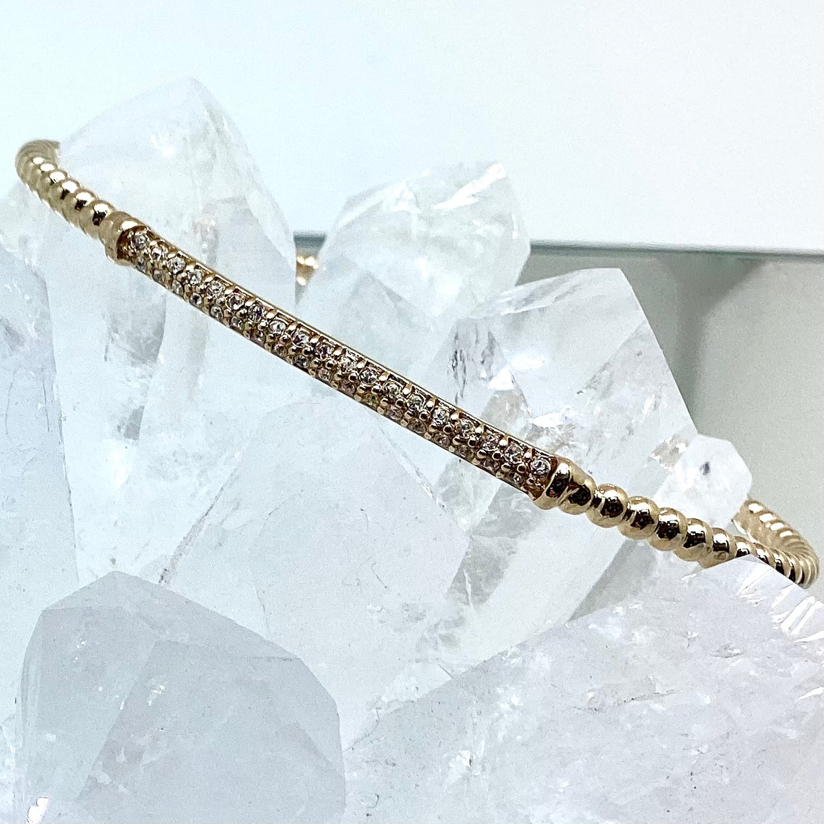 Thin Crystal Cuff Bracelet