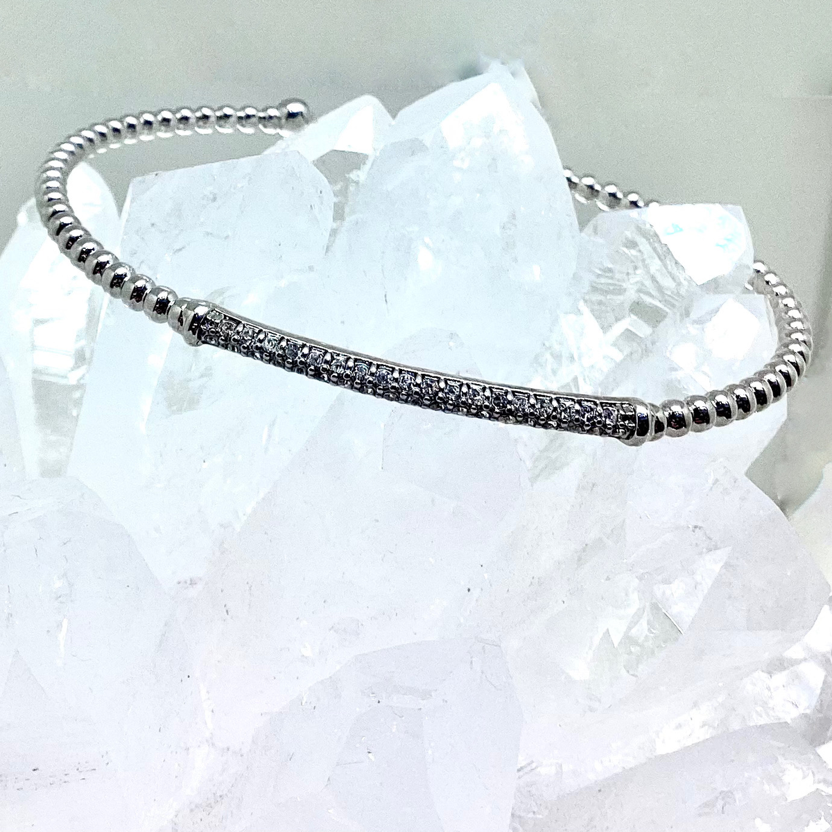 Thin Crystal Cuff Bracelet