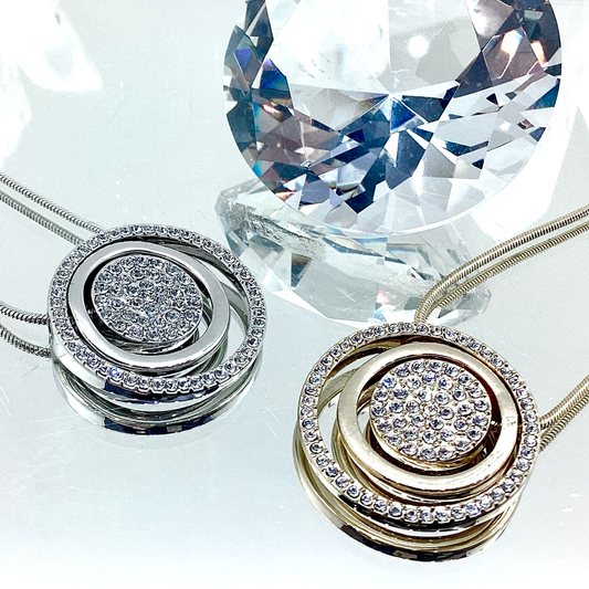 Premium Crystal Round Pendant Necklace