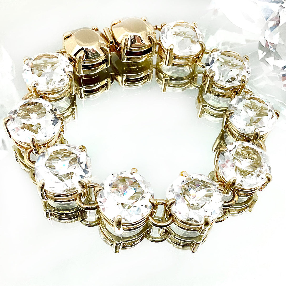 Large Diamond Cut Crystal Set