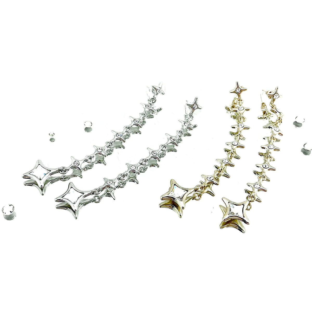 Four Pointed Star Shape Crystal Set