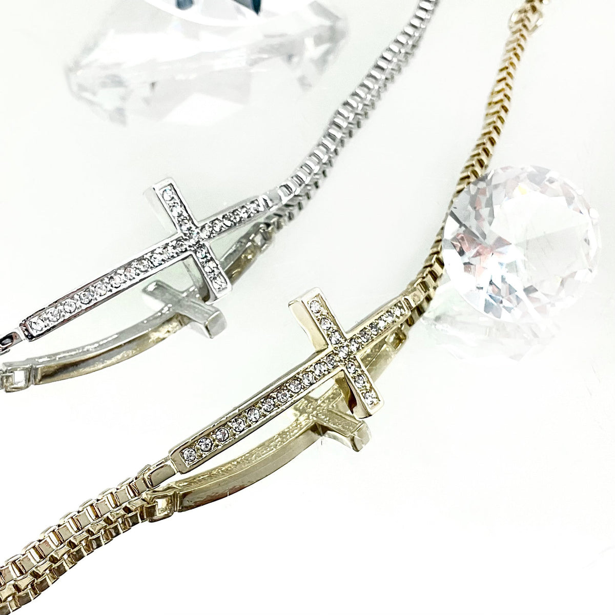 Crystal Thin Cross Bracelet