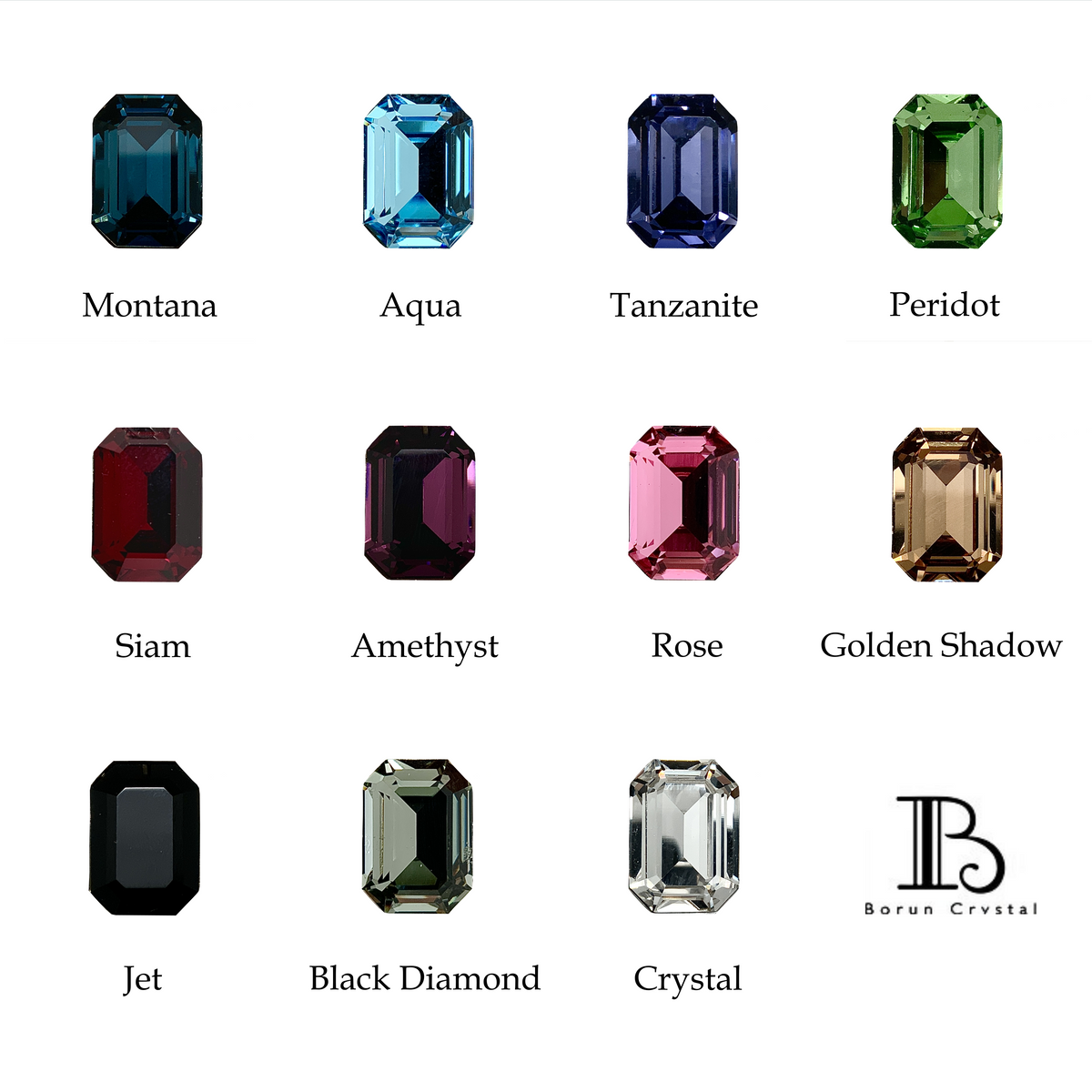 Emerald Cut Small Crystal Set