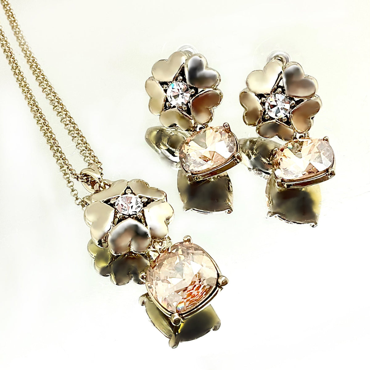 Cushion Cut Flower Crystal Set