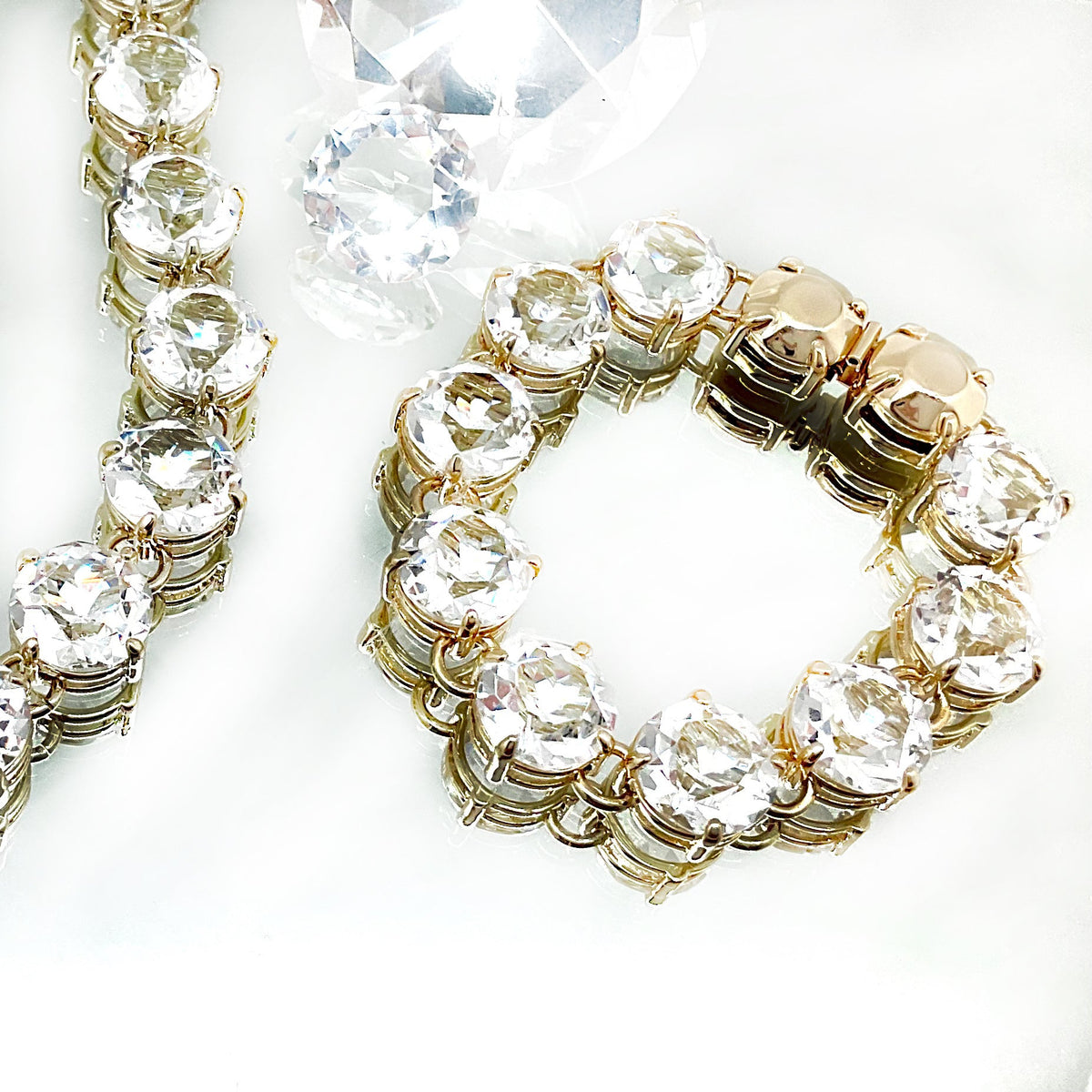 Large Diamond Cut Crystal Set