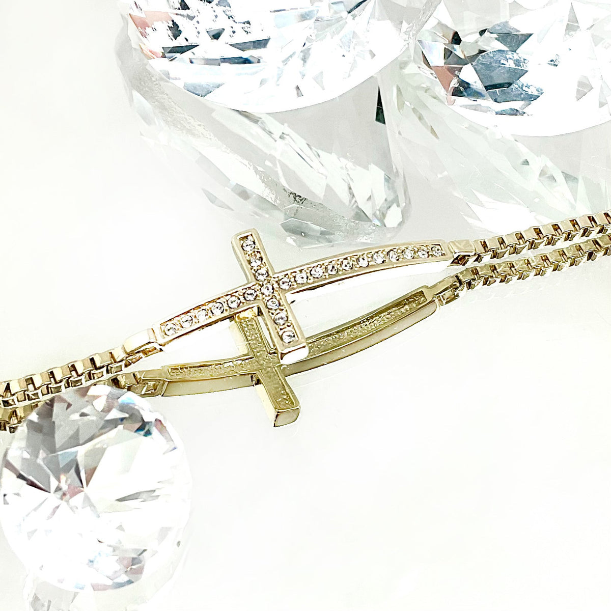 Crystal Thin Cross Bracelet