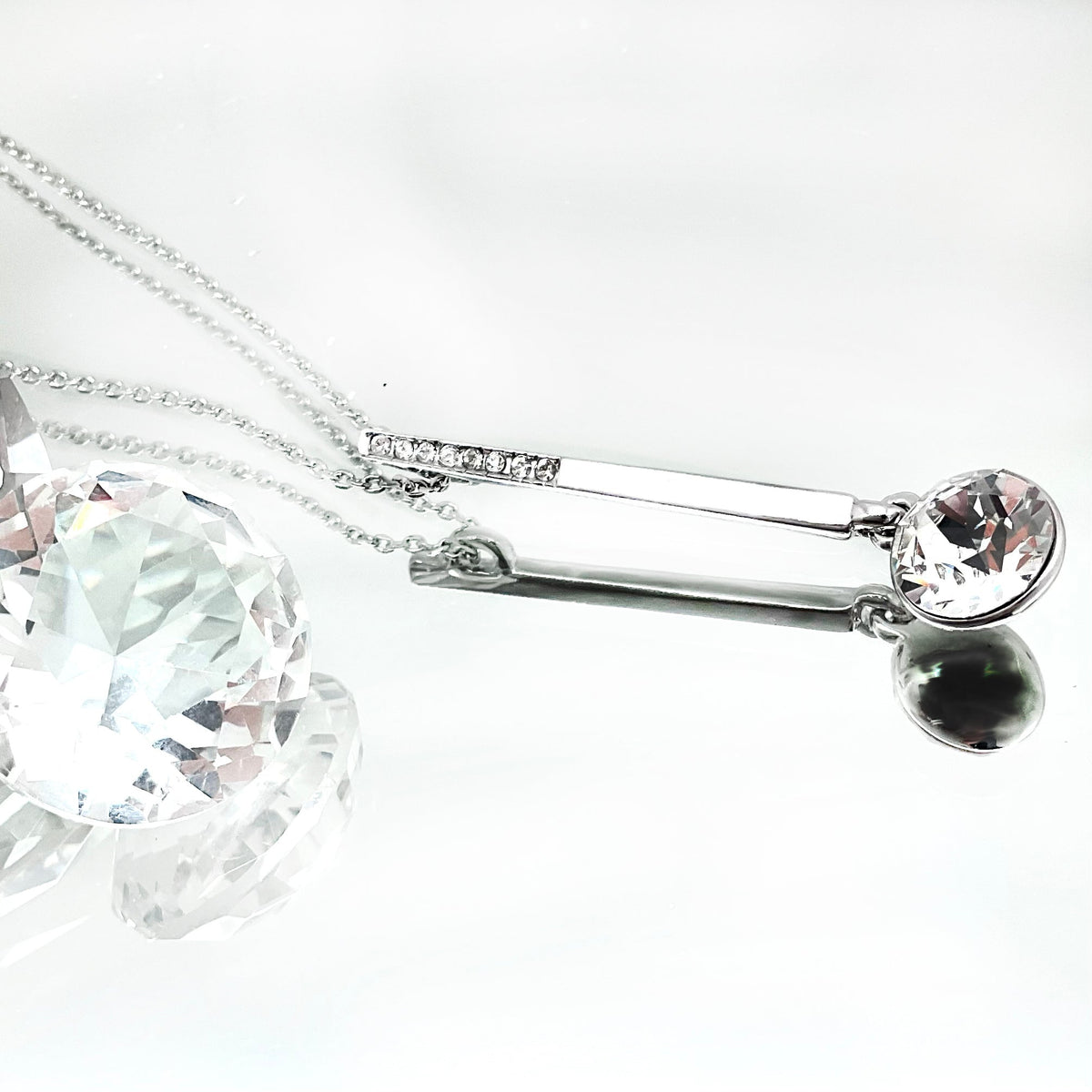 Small Diamond Cut Crystal Drop Set