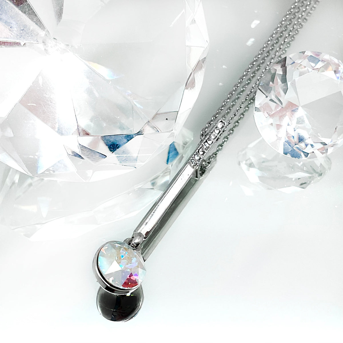 Small Diamond Cut Crystal Drop Set