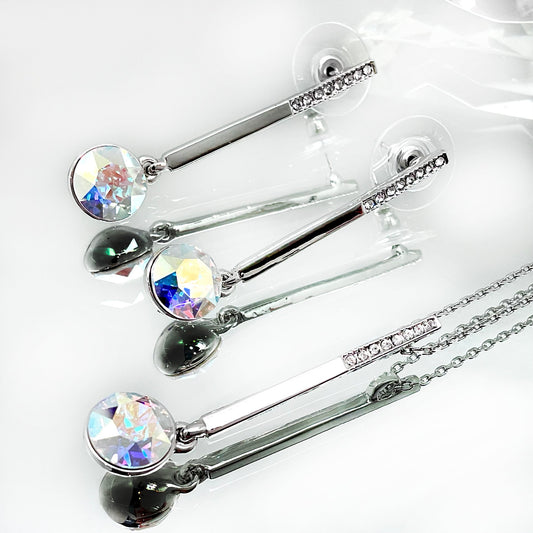 Small Diamond Cut Crystal Drop Set