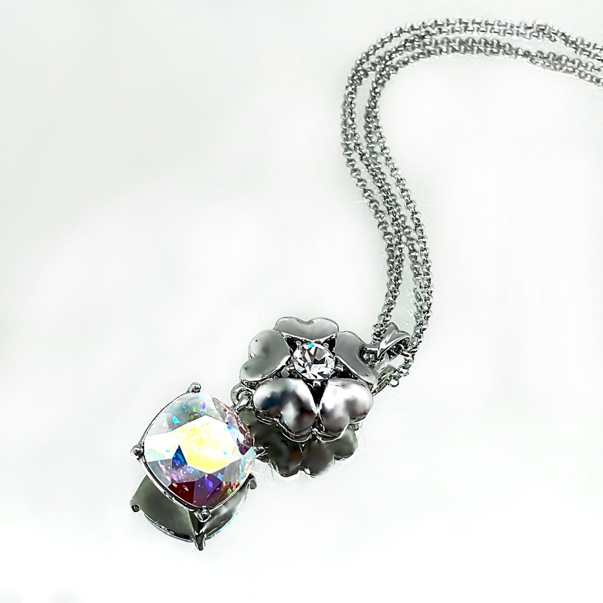 Cushion Cut Flower Crystal Set