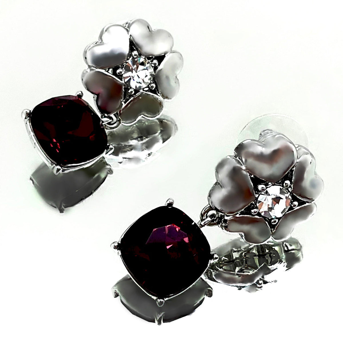 Cushion Cut Flower Crystal Set